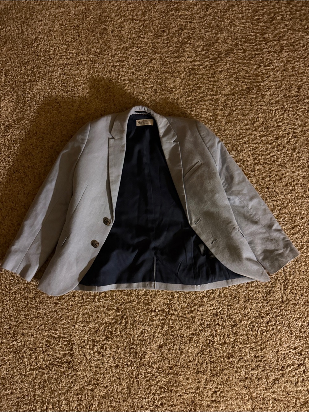 H&M Light Gray Kids Blazer with Dark Navy Lining